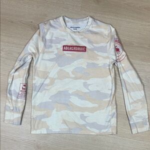 Abercrombie Kids Beige Camouflage Long Sleeve Tee 11/12